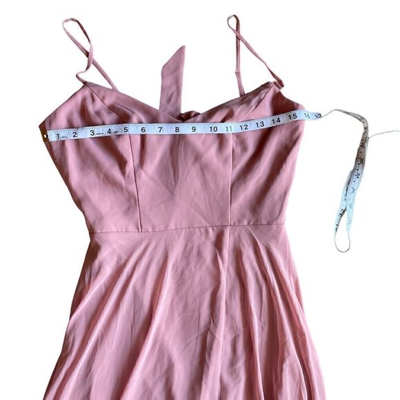 AFTER SIX TIE-BACK CUTOUT MAXI DRESS WITH FRONT SLIT IN DESERT ROSE SIZE O NWOT - Picture 7 of 9